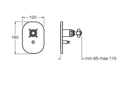 Однорычажный смеситель для душа с пластиной CRISTINA Rubinetterie Лондон ARCH-00108403 - Вид №2