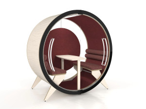 Акустическая офисная кабина с сиденьем