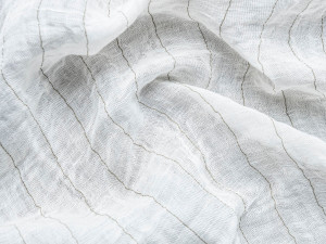 Льняная и хлопковая полосатая ткань