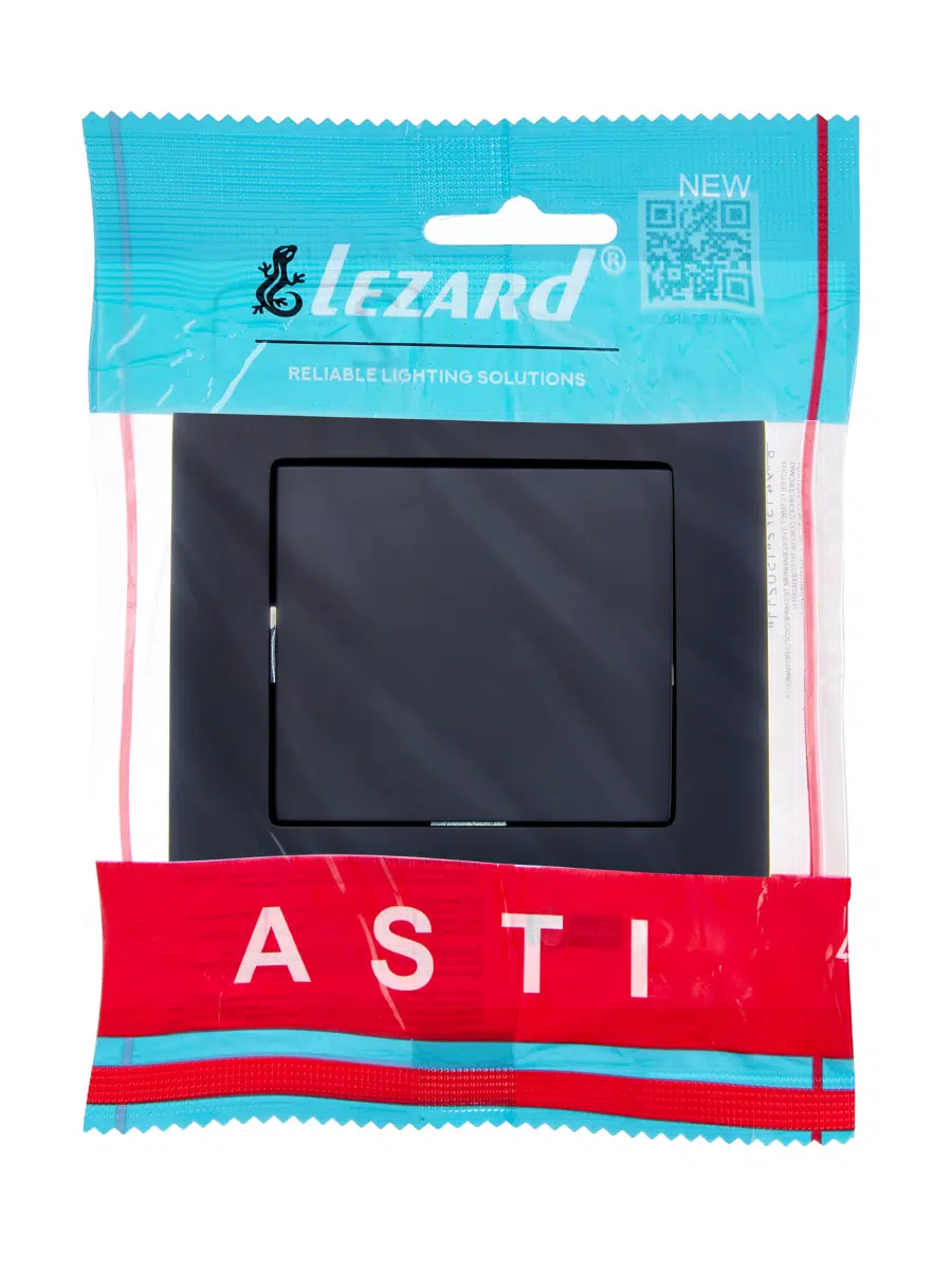 ASTI Выключатель чёрный бархат LEZARD 7081-4242-100 - Вид №3