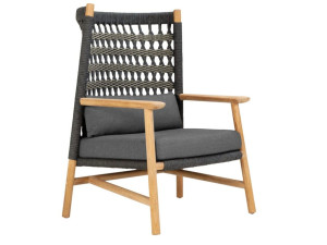 Кресло из морской веревки с высокой спинкой