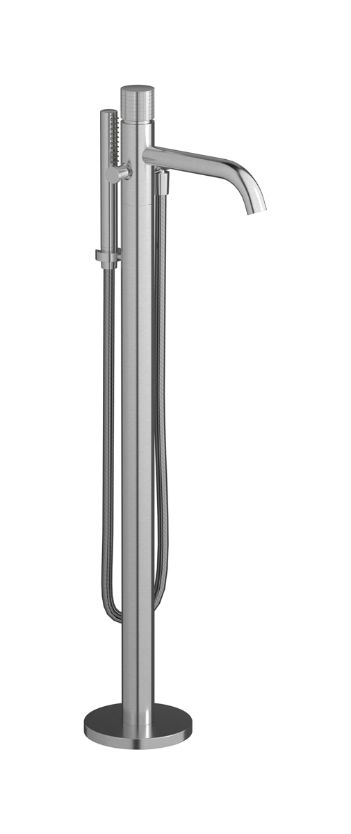 Напольный смесиель для ванны с встроенным душем. WE ARE IB ga399ss Brushed Nickel Gatsby