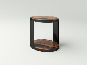 Журнальный столик из стали и дерева