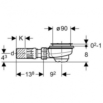 Сифон Geberit 150.670.00.1 для душевого поддона Santreyd  - Вид №1