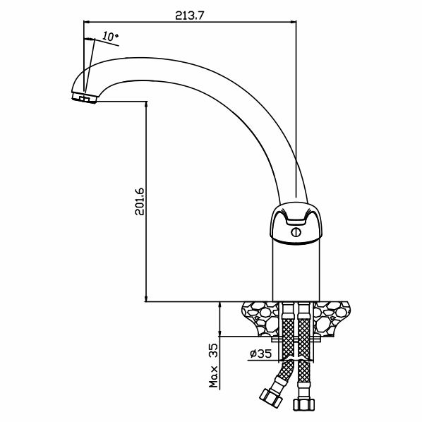 40-03 VECTOR  Смеситель для кухни  ARGO kran 4003vector - Вид №1