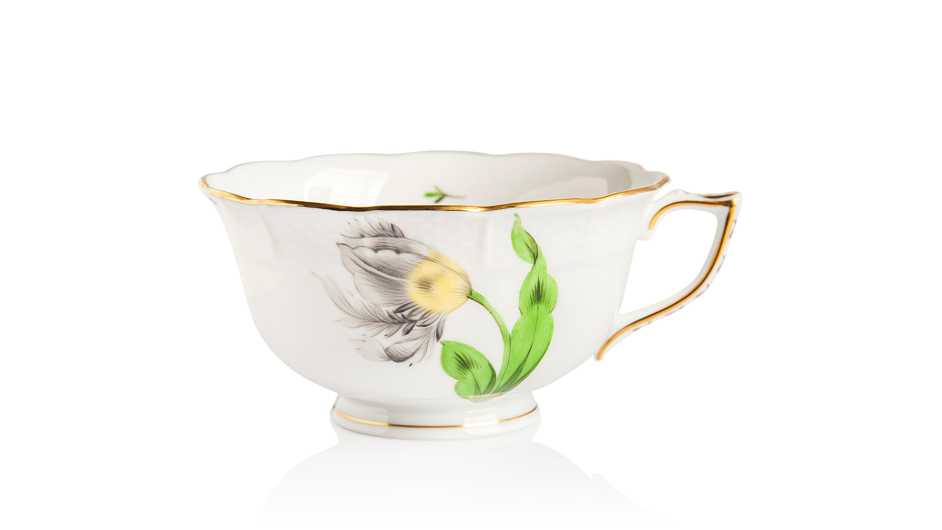 1051714 Herend Чашка чайная с блюдцем 250мл "Китти" (черная) Фарфор  - Вид №1