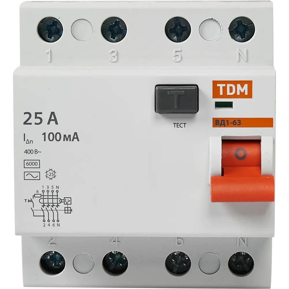 УЗО TDM Electric ВД1-63 4P 25А с защитой от токов утечки 84399448 STLM-0049232 - Вид №1