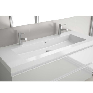 26938 SALGAR Раковина TOSCANA 1200 1 мойка и 2 смесителя WHITE MINERAL LOAD 1205 x 50 x460 мм