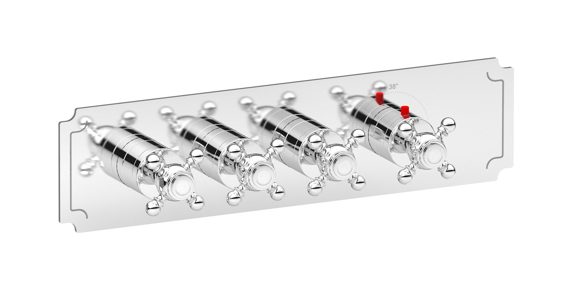 Термостатический смеситель для душа с 4 отверстиями с пластиной IB Aqua ARCH-00036257 - Вид №1