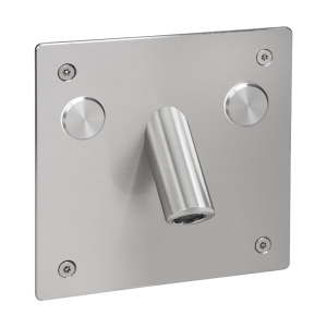 64442 Настенный смеситель для подачи холодной и теплой воды (2 пьезо кнопки) с антивандалной крышкой, 24 В SANELA