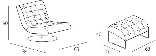 Dall'Agnese Стеганое кожаное кресло с подставкой для ног sun-id-1409643 - Вид №6