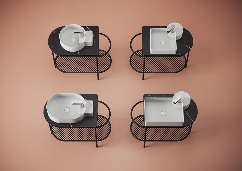 Artceram Тумба под умывальник из металла и мрамора  Aca065  - Вид №3