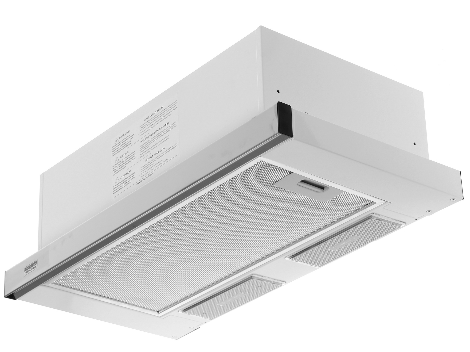 1256364 Вытяжка телескопическая KRONA KAMILLA 6002DNIX белый/серебристый STDN-0088058 - Вид №3