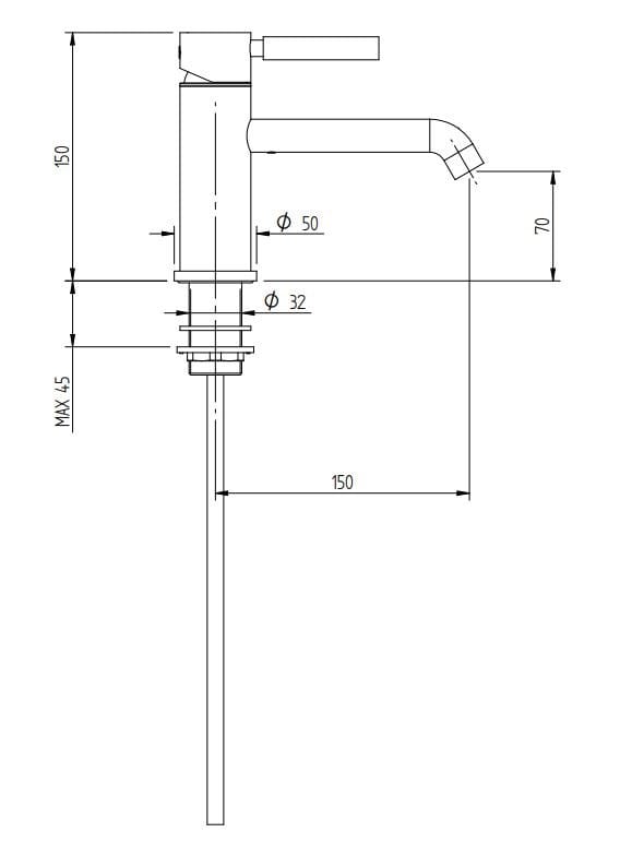 Однорычажный смеситель для раковины с одним отверстием Zazzeri Da-Da ARCH-00056551 - Вид №4