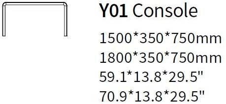 HC28 Cosmo Прямоугольная лакированная консоль  Y01  - Вид №1