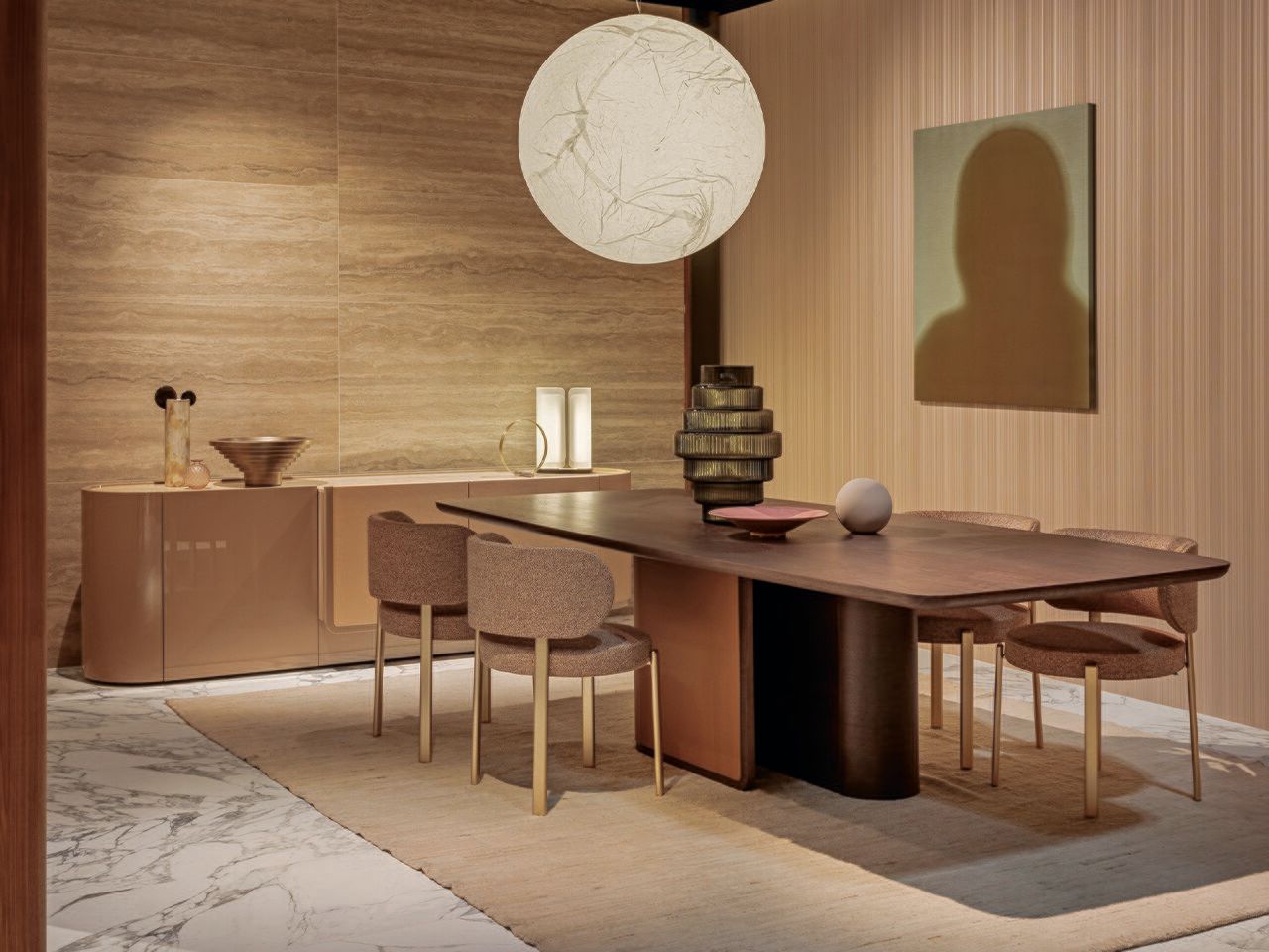 Прямоугольный стол из дерева и кожи Turri Echo ARCH-00118511 - Вид №1