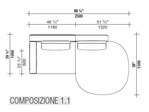 Угловой диван из ткани с полуостровом Lema Venise ARCH-00125173 - Вид №23