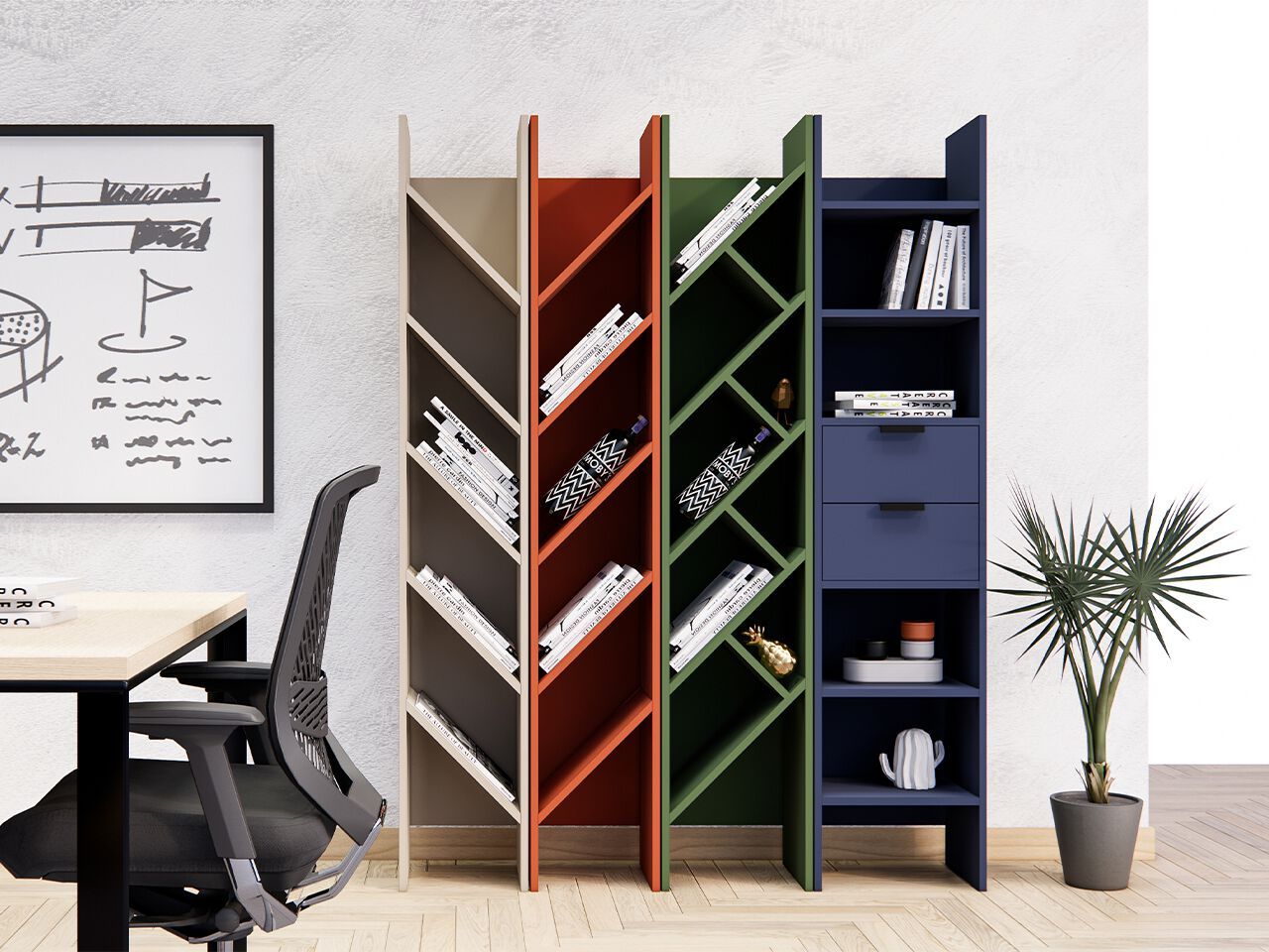 Книжный шкаф с ящиками MaxForm очевидный ARCH-00094534 - Вид №1