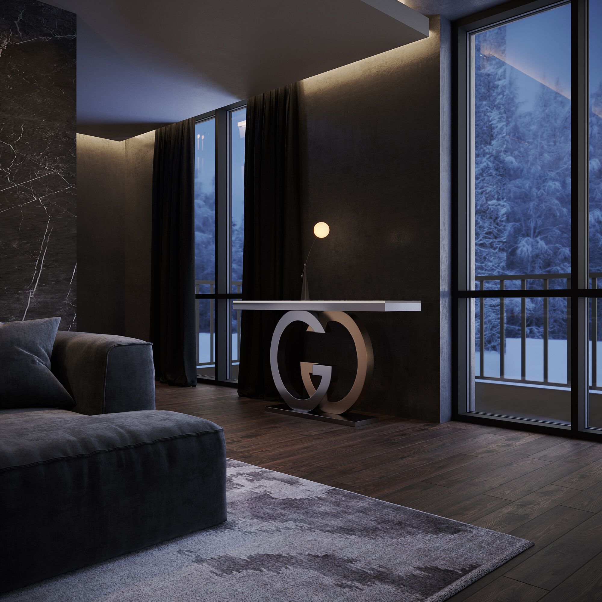 Прямоугольный консольный стол из спеченного камня GIULIA GRILLO L'INTRECCIO ARCH-00146763 - Вид №5