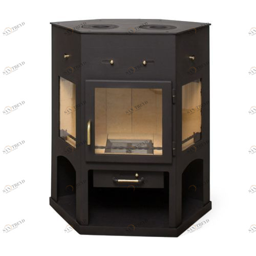 Печь-камин Мета Енисей с чугунной плитой 1030