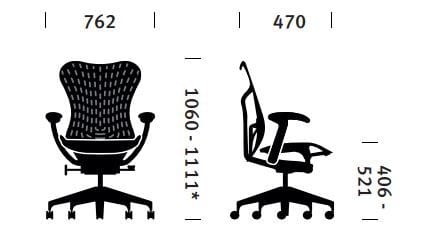 Эргономичное офисное кресло с вращающейся тканью Butterfly Herman Miller Mirra 2 ARCH-00092336 - Вид №54