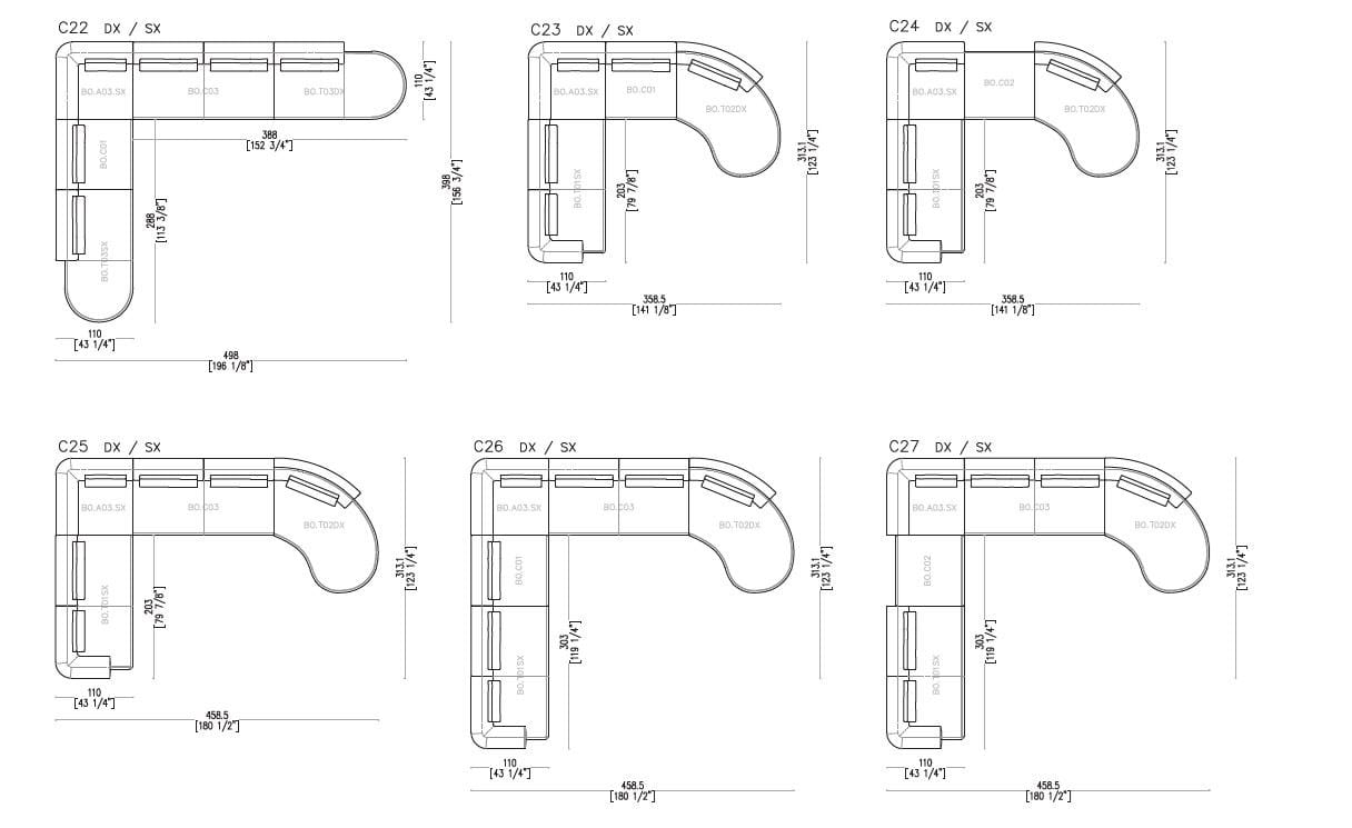 Секционный диван из изогнутой ткани Sicis Botero ARCH-00116512 - Вид №13