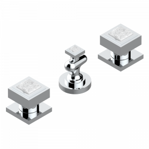 A2U-207 Смеситель для биде на три отверстия с направленным вверх распылителем и донным клапаном Thg-paris Masque de Femme, métal lisse Хром