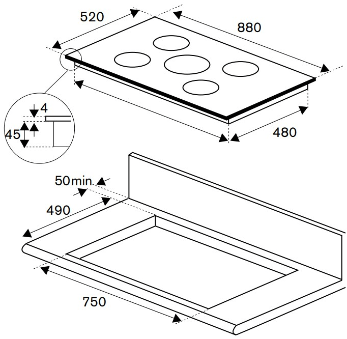 Bertazzoni Встраиваемая индукционная стеклянная плита Modern sun-id-1409207 - Вид №1