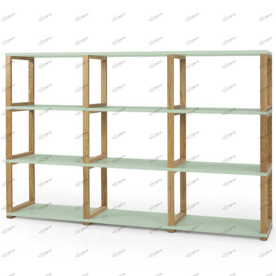 Стеллаж Tenzo Art, 118x178x36 см, дуб, зеленый 2333076