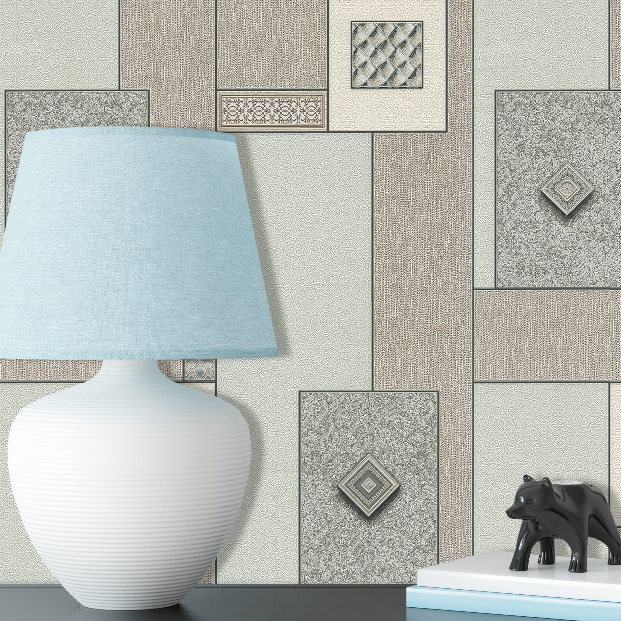 82399694 Обои виниловые зелёные 0.53 м 0209-2 Плитка Santreyd  - Вид №2