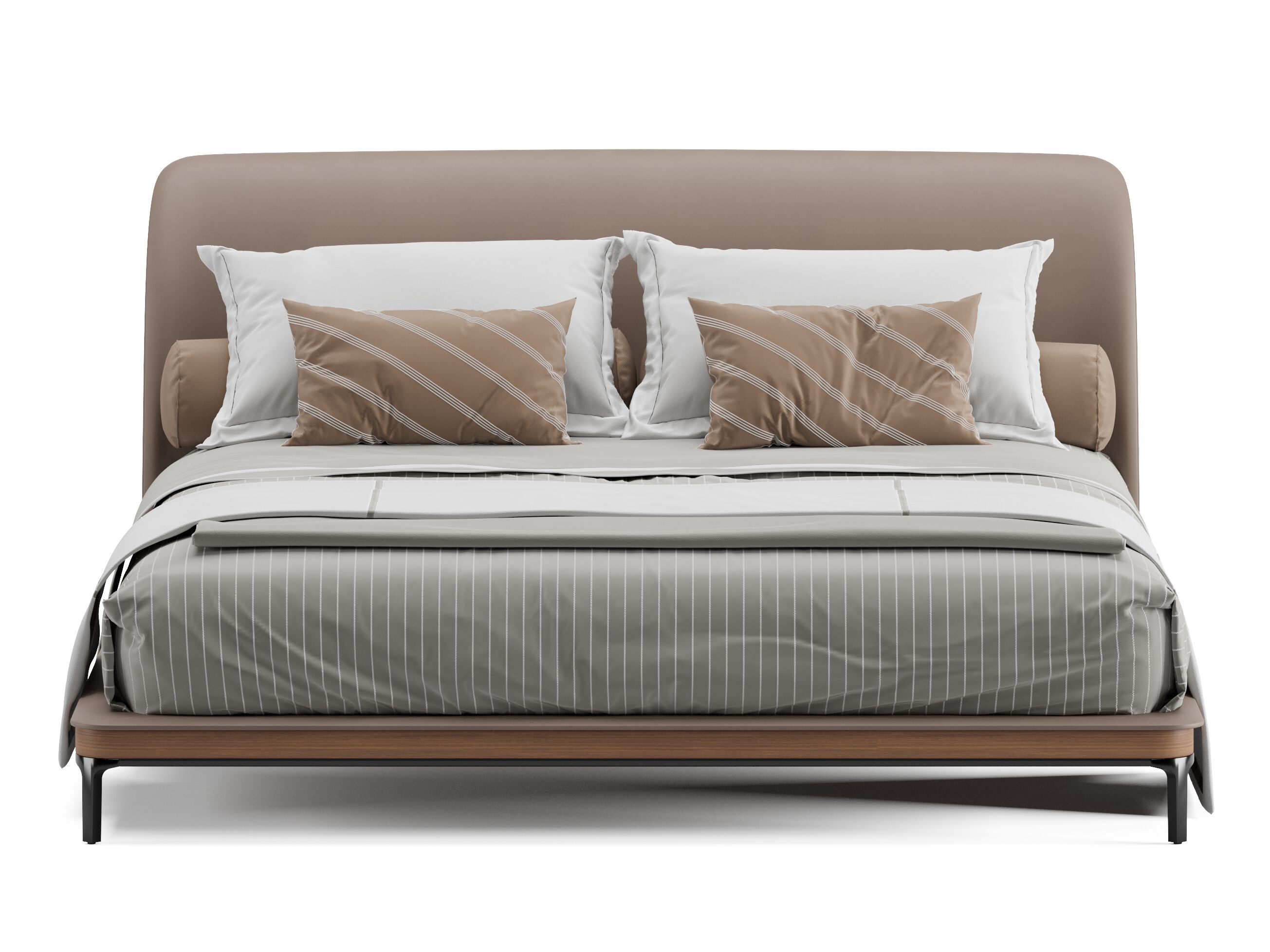 Двуспальная кровать из ткани с мягким изголовьем Ersa Ангкор ARCH-00038050 - Вид №1