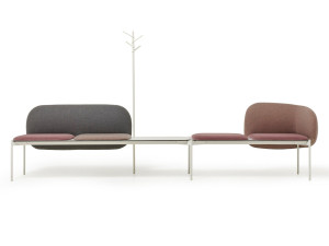 Модульная скамья из ткани со спинкой