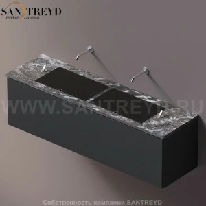 AELLM0CC21618KD Подвесная раковина настенная прямоугольная Agape Ell серая