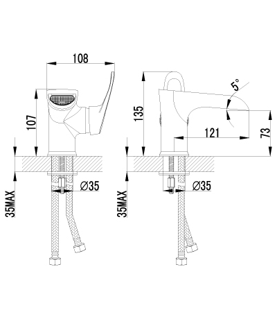 LM3146C Смеситель Omega для раковины LEMARK OMEGA - Вид №1