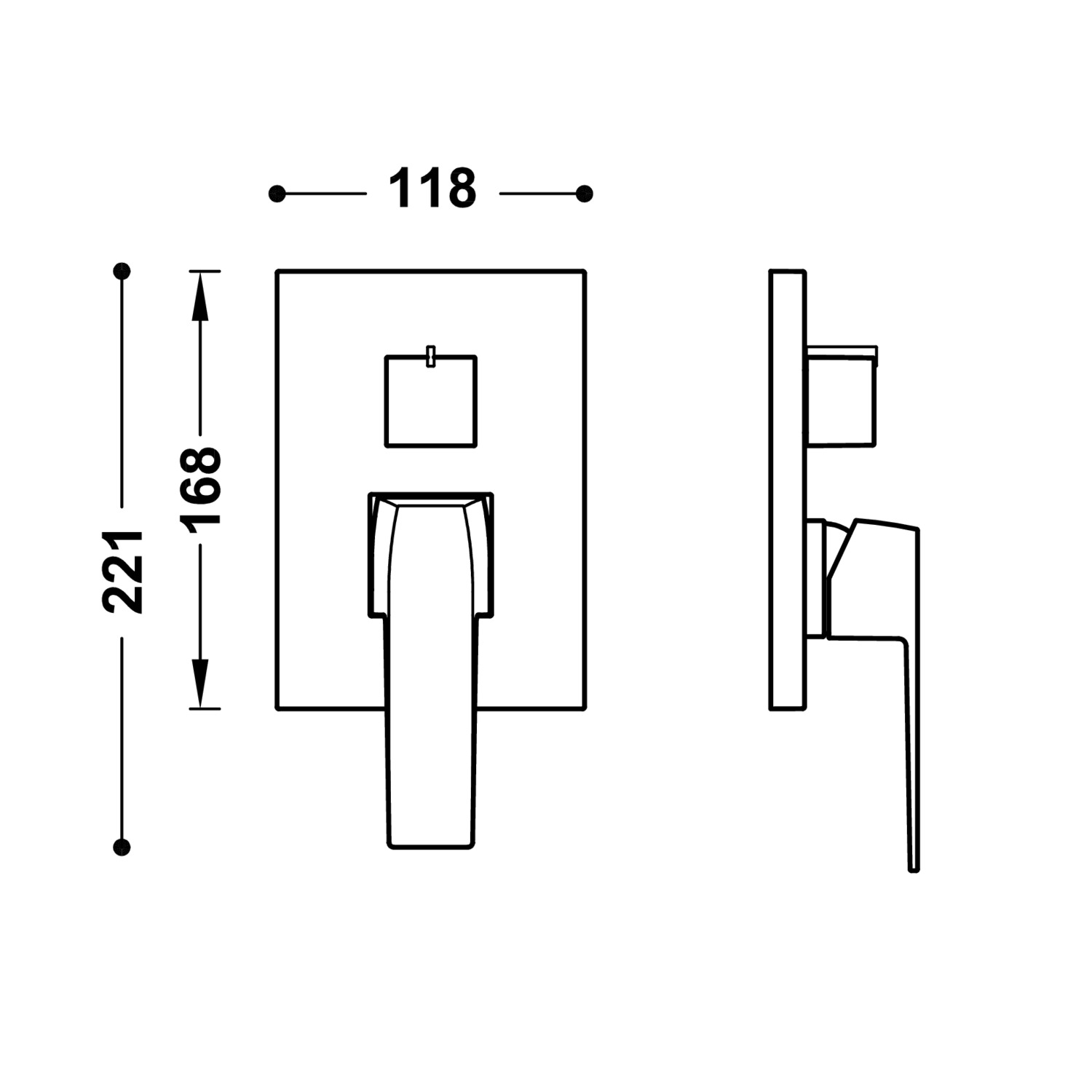 Видимая часть RAPID-BOX для скрытого 3-ходового Rapid-box-20227310 TRES - Вид №1