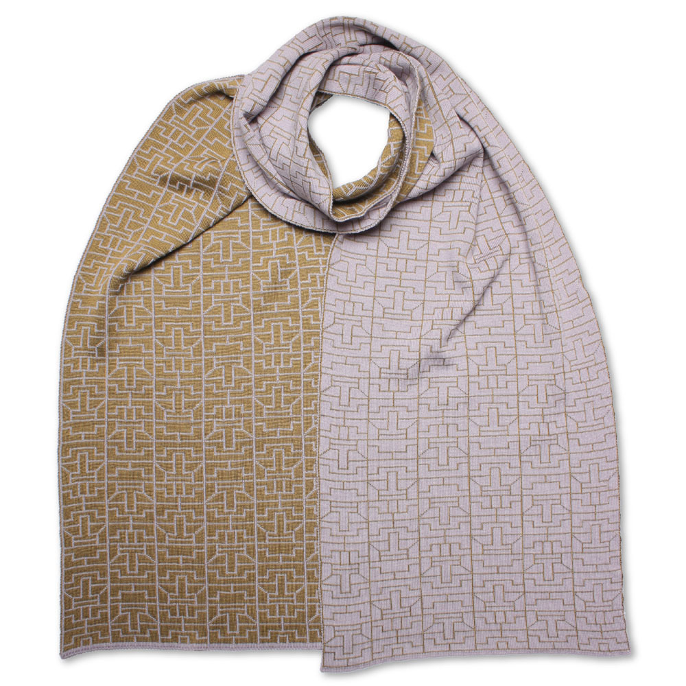 SXB-JU2-VF Шарф оливковый/розовый, 30/180 шерсть меринос FORTSCHRITT Santreyd 