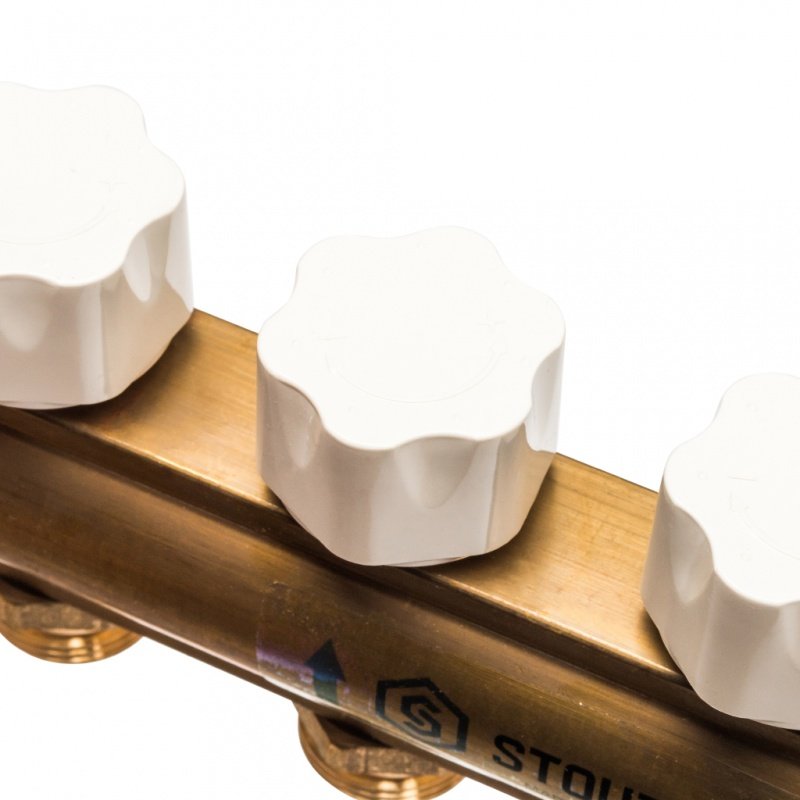 Распределительный коллектор из латуни STOUT 1" х 3/4" х 10 выходов без расходомеров SMB0468000010 - Вид №2