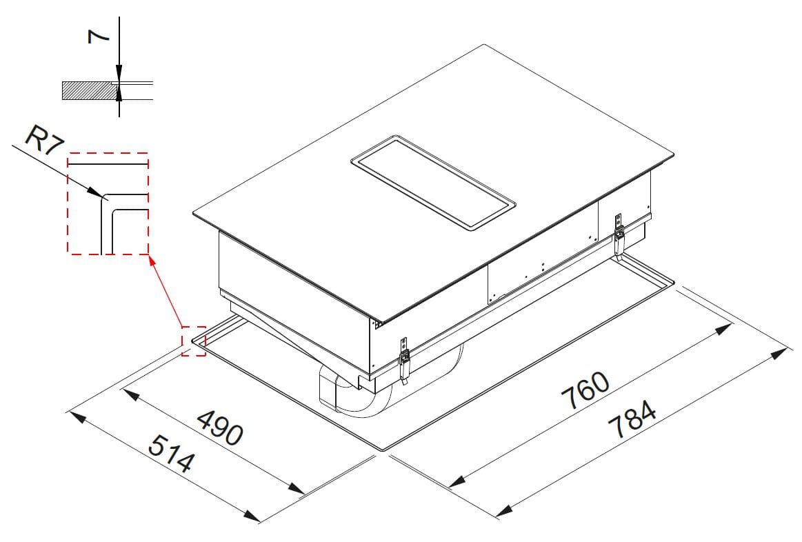 Керамическая индукционная плита со встроенной вытяжкой Elleci элитная кухня ARCH-00024086 - Вид №3