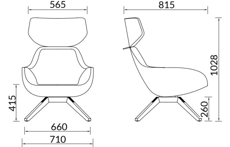 Тканевое кресло с основанием из ясеня ALMA DESIGN X Big ARCH-00119242 - Вид №7