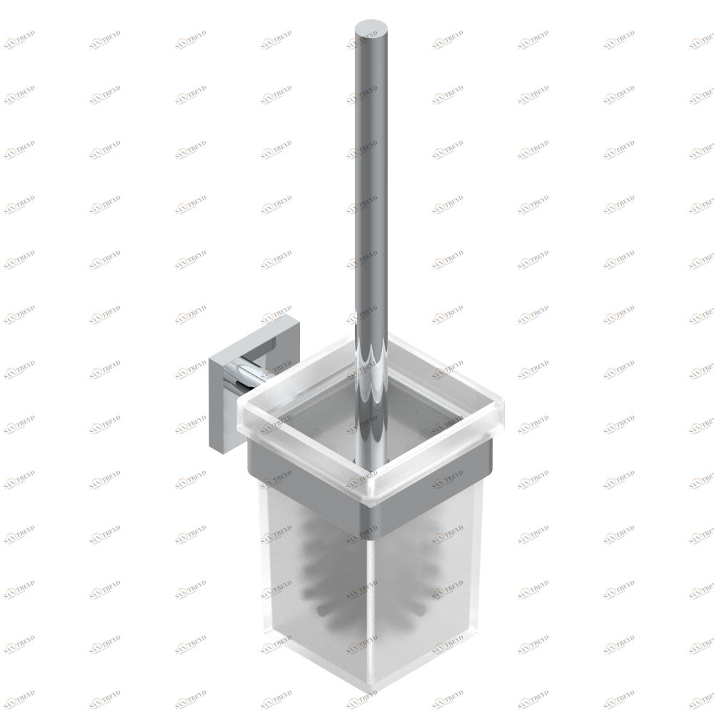 D12-4722 Стакан стеклянный настенный и щётка для унитаза Thg-paris Trendy family Хром D12-4722 CAT.A