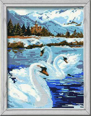 0662 Набор для вышивания Лебеди 38 х 26 см RIOLIS Сотвори Сама 