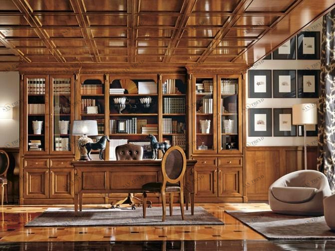 Martini Interiors Настенный книжный шкаф из вишневого дерева на заказ Torino sun-id-1382526