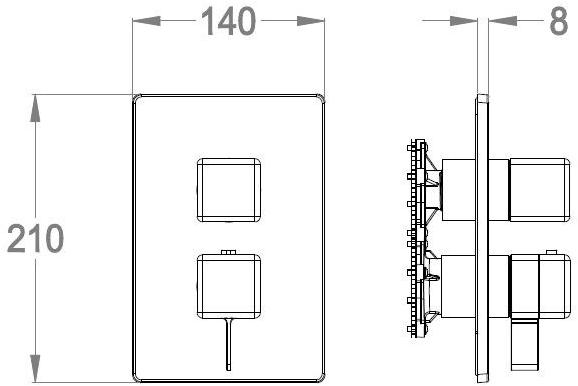 Fir Italia Смеситель для душа с переключателем и тарелкой New playone 90 8580188 - Вид №1