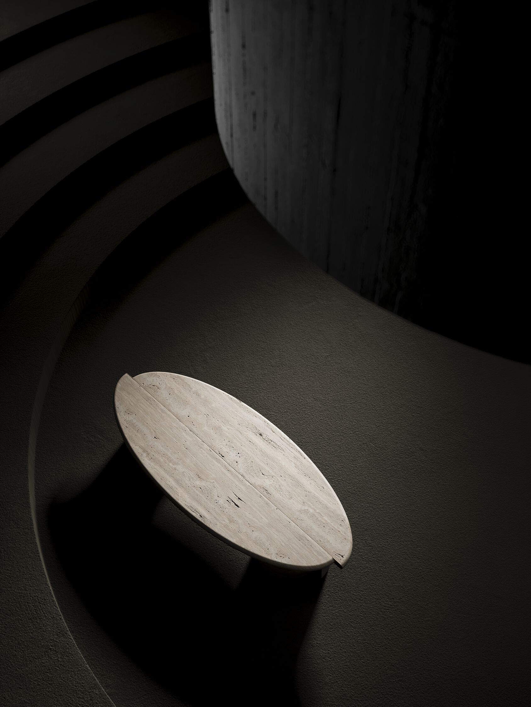 Каменный овальный низкий журнальный столик Secolo TAYMA X ARCH-00117043 - Вид №3