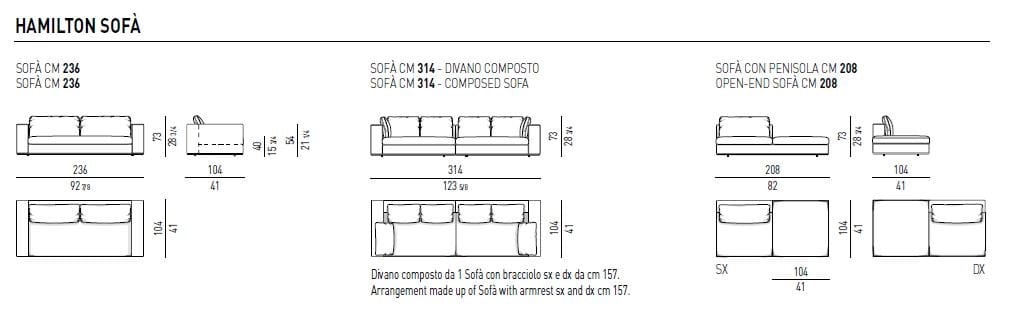 Секционный кожаный диван Minotti Гамильтон ARCH-00009817 - Вид №2