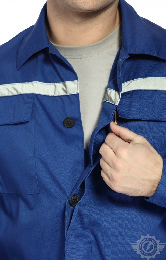 65535 Костюм "Эксперт-2" с СВП василек  Летняя спецодежда  размер 52-54/182-188  - Вид №16