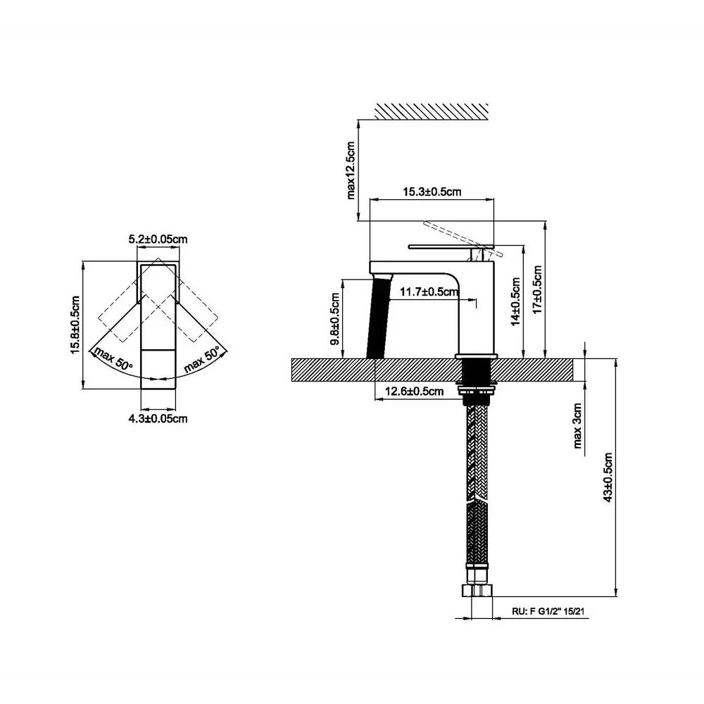 Смеситель для раковины KONSENSA Прато черный матовый с керамическим картриджем 89396325 STLM-1580866 - Вид №3