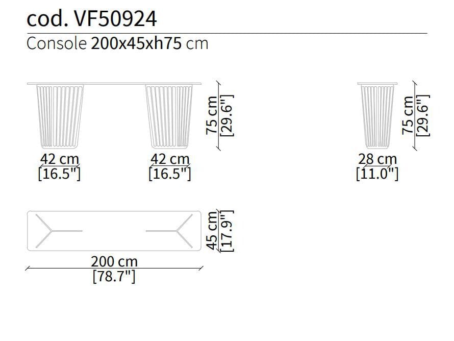 Консоль из металла и мрамора Vittoria Frigerio Alfieri ARCH-00046087 - Вид №2