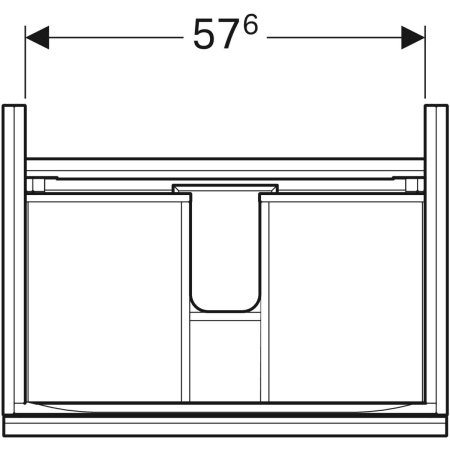 500.609.01.2 Шкафчик для раковины Geberit Acanto, с одним выдвижным ящиком, одним внутренним выдвижным ящиком и сифоном Geberit  - Вид №24