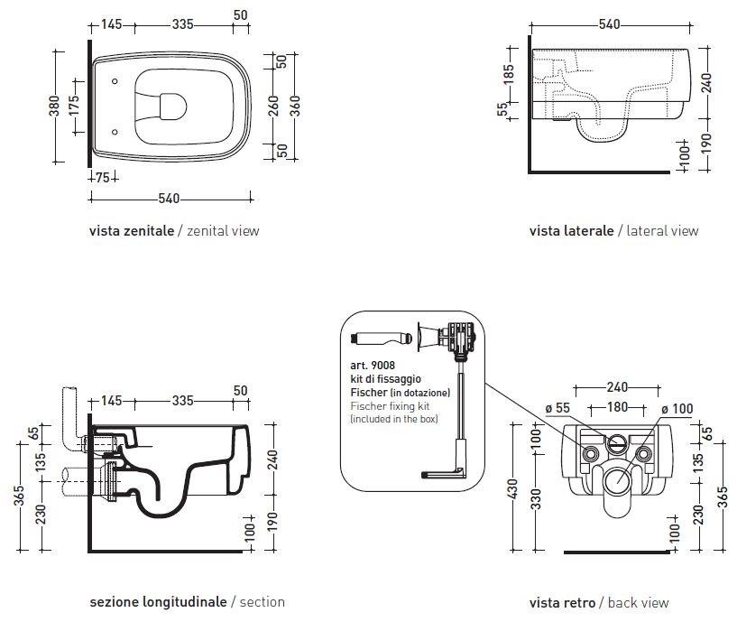 Fg118g Подвесной унитаз настенный Белый Ceramica Flaminia Flag Италия - Вид №5